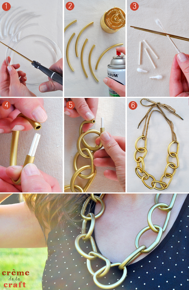 DIY: Chunky Chain Necklace From Vinyl Tubes