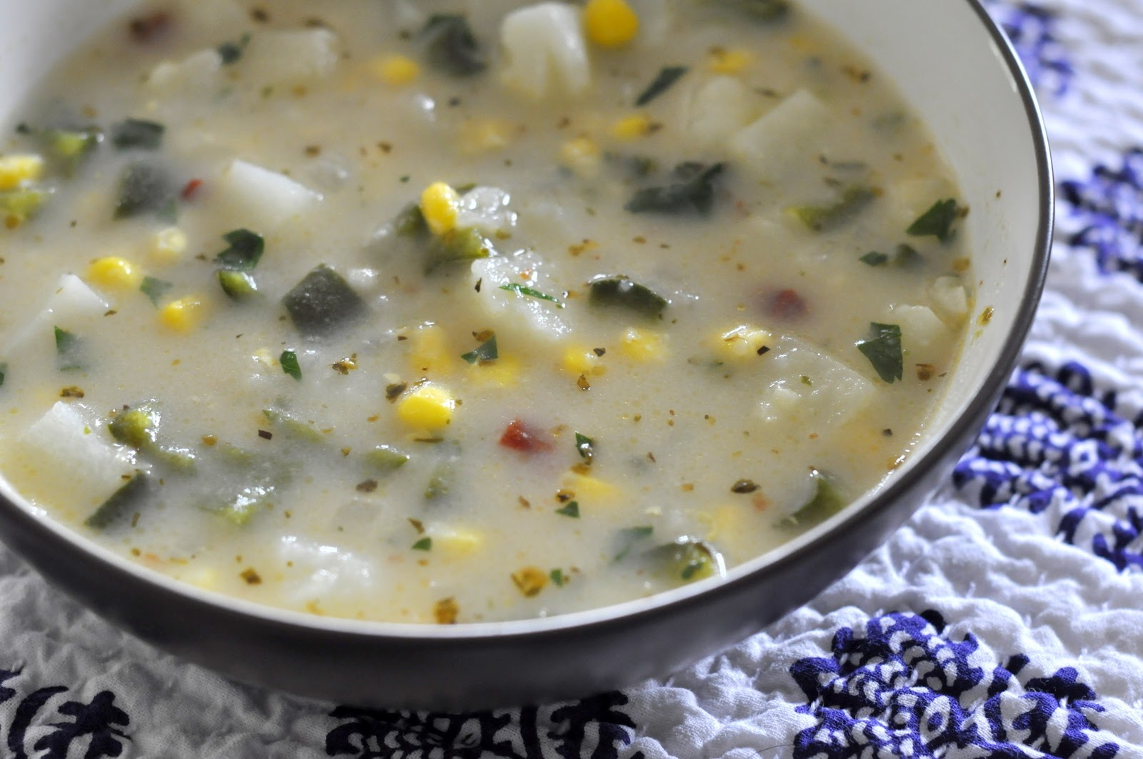 Quick PoblanoCorn Chowder Taste As You Go
