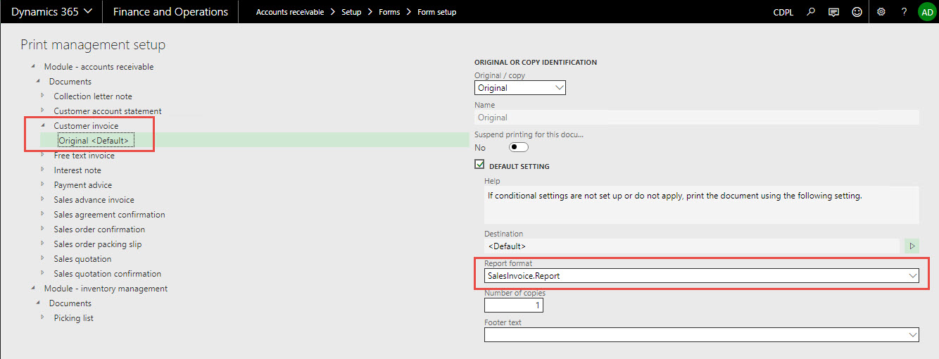 Inside Microsoft Dynamics AX Job to get the print management report