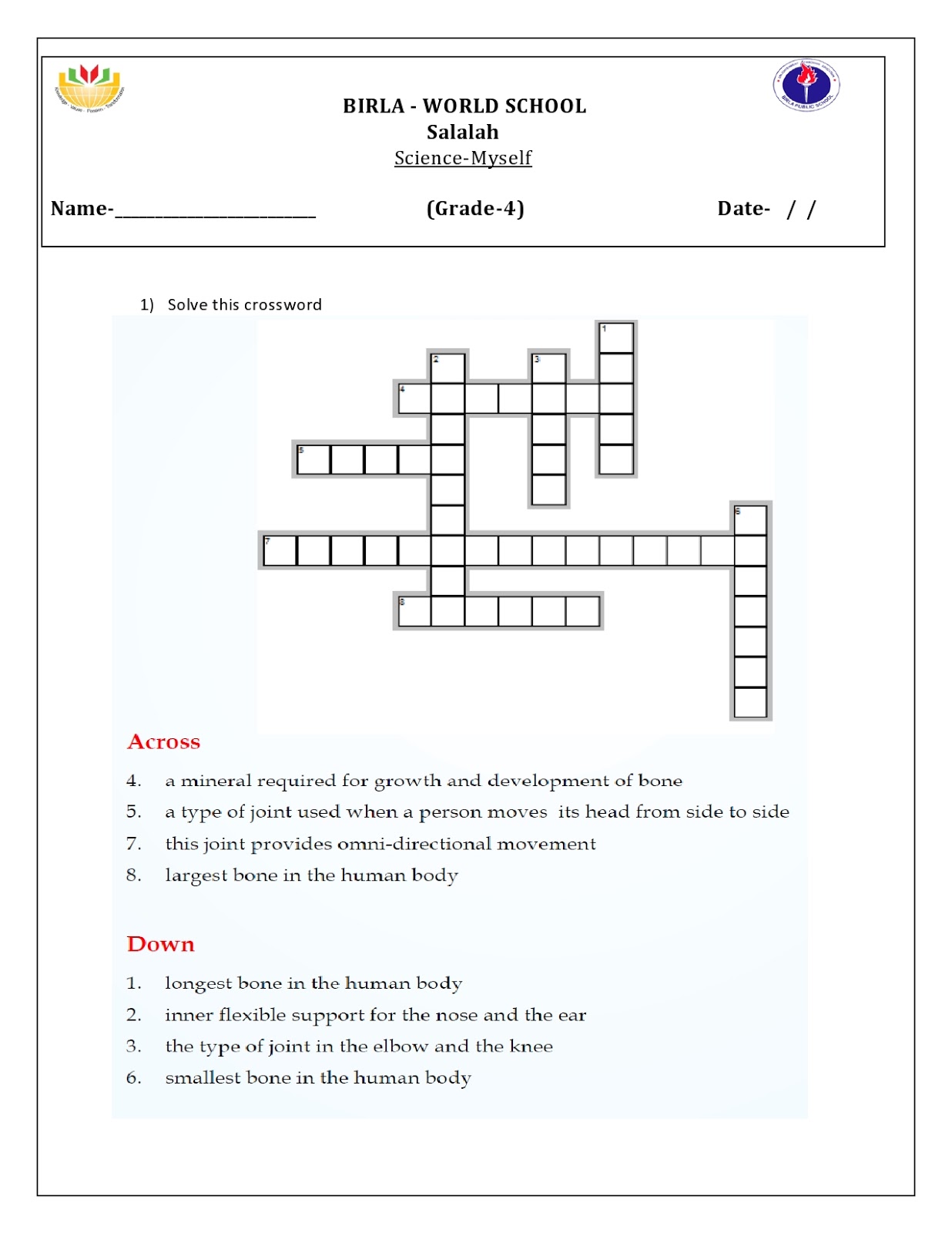 Birla World School Oman: Homework for Grade 4 B on 26-05-16