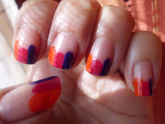 manicura francesa de colorines