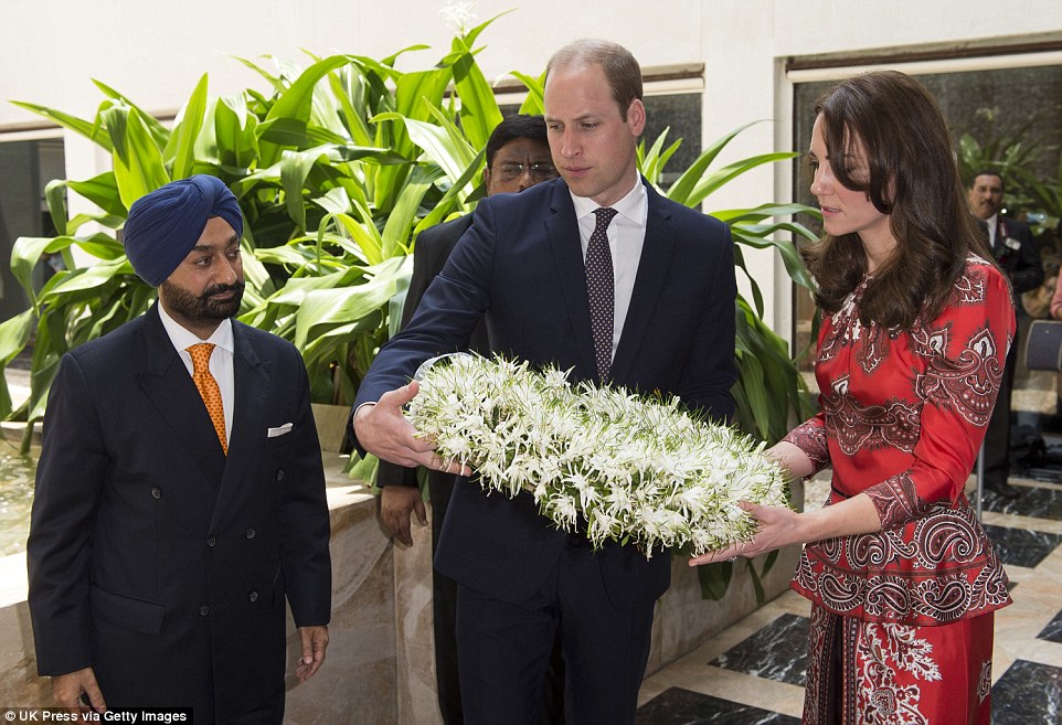 Prince William & Duchess Kate lay a wreath at Taj Hotel, Mumbai, India