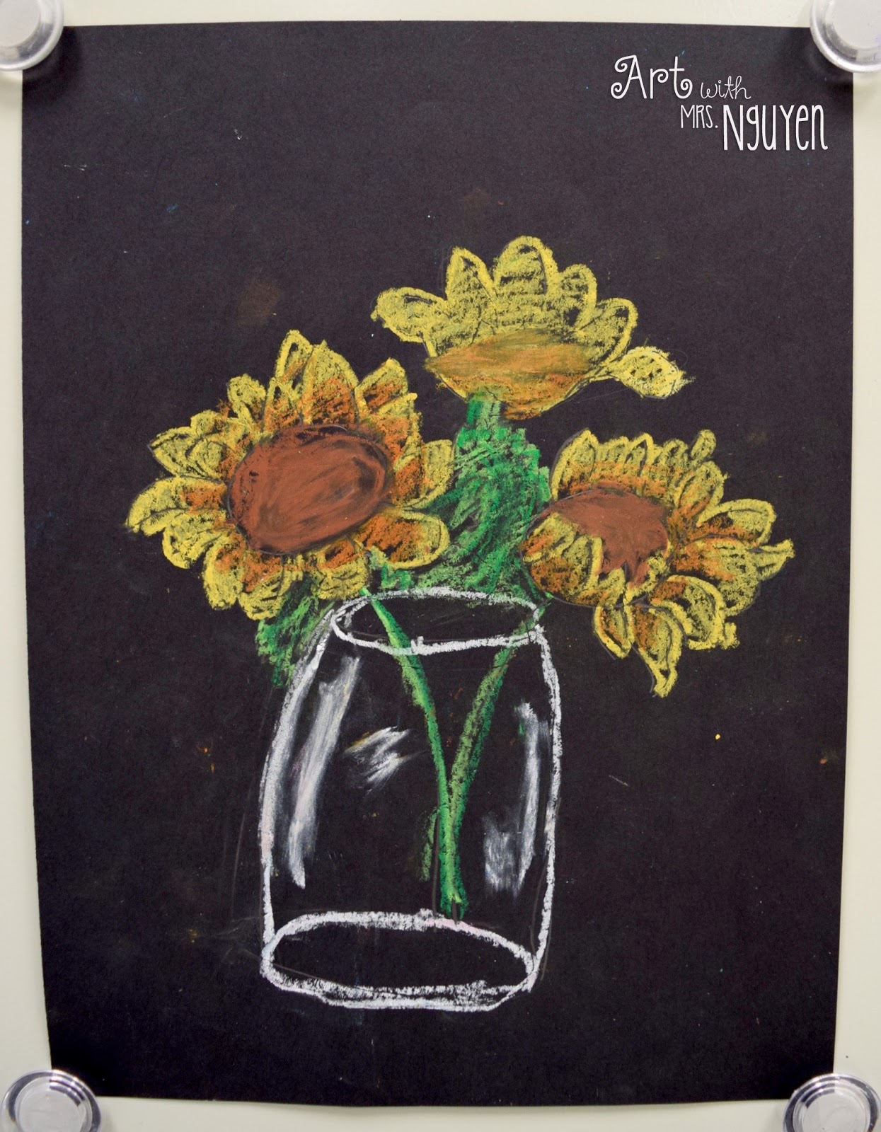 Chalk Flowers Art Project - 2 Ways