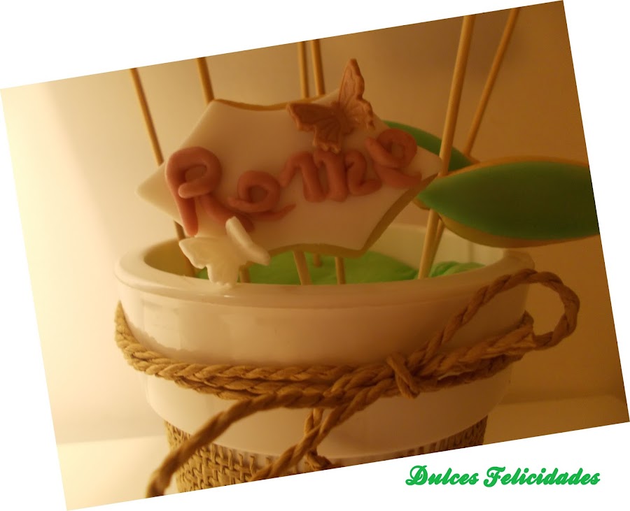 Maceta de galletas en forma de flor