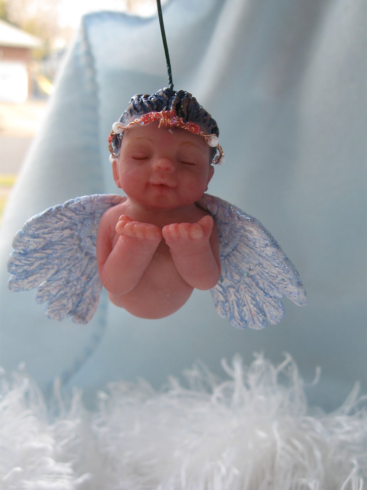 One of a Kind Art by Catherine New Angel Baby Ornament OOAK By