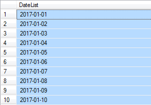 Sql Server: Using CTE to Get All Dates Between Two Specified Dates ...