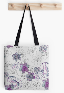 Tote Bag with Wildflower collage design by Mimi Pinto