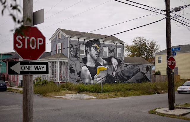 "Louisiana Blue Note" New Street Art Piece by MTO in New Orleans, USA 3