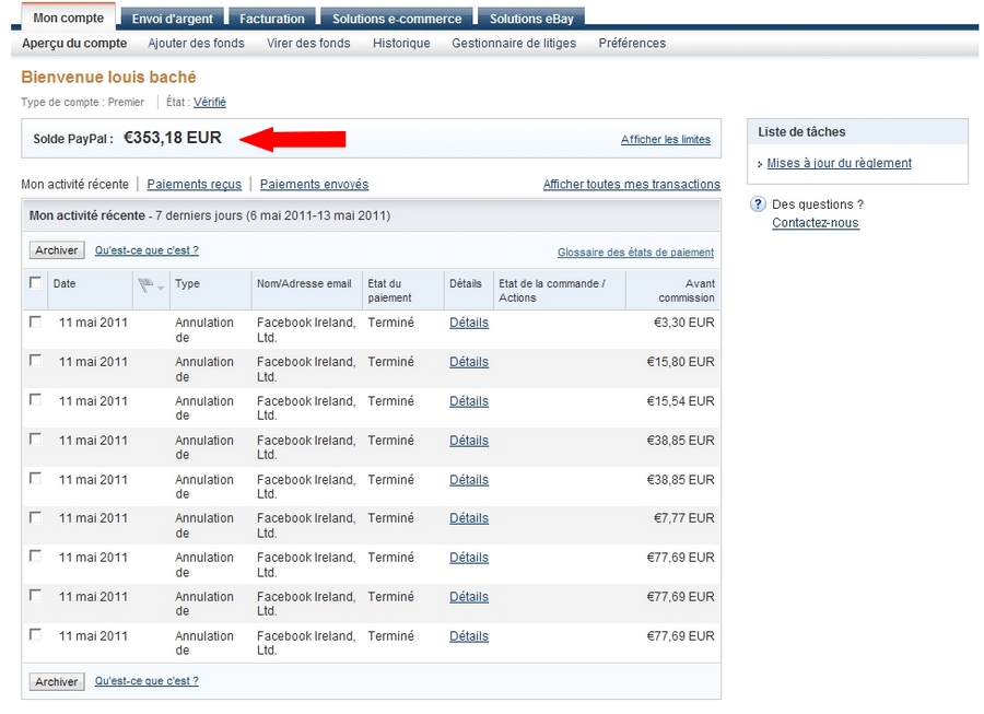 Prelevement facebook sur compte bancaire Astucesinformatique