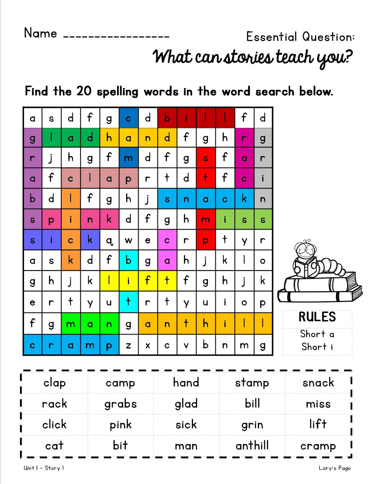 Lory s 2nd Grade Skills 3rd Grade Spelling Activities
