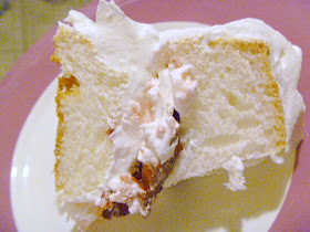 Strawberry Angel Cake: A luscious angel food cake filled with sweet juicy strawberries! - Slice of Southern