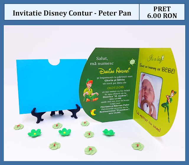 invitatii botez contur Peter Pan