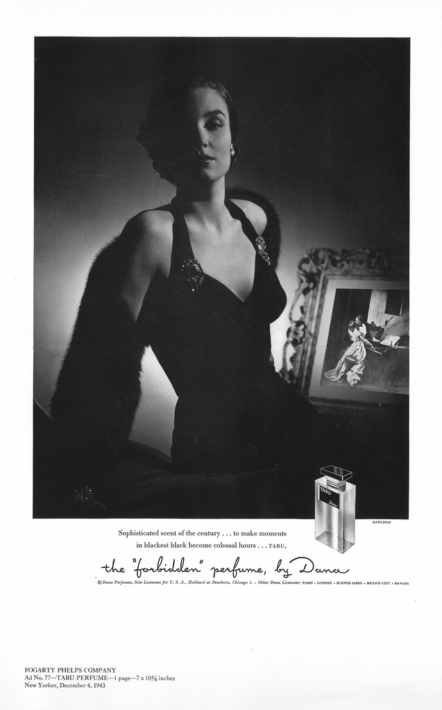 1951 Dana Tabu Perfume Ad - The one perfume that dares you to be yourself