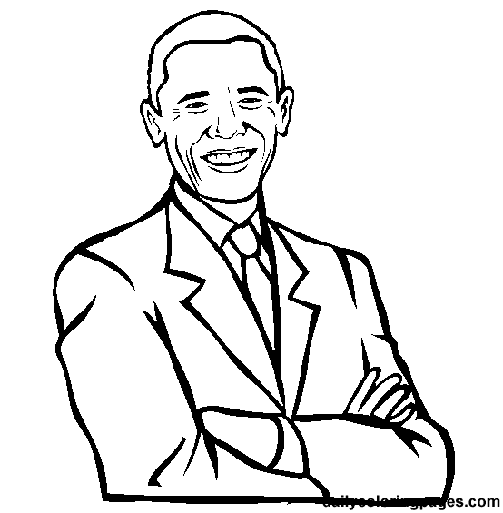 Coloring Obama - Coloring Pages Barack Obama title=