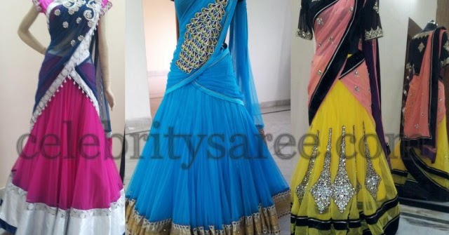 Party Wear Latest Half Sarees Saree Blouse Patterns