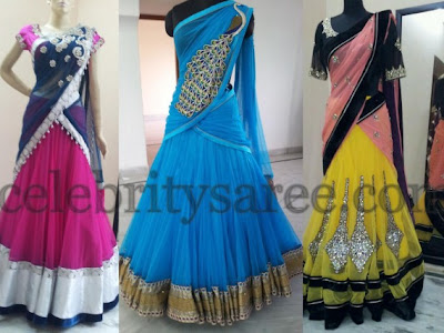 [最も欲しかった] party wear half half saree 578101-Party wear half saree designs with price