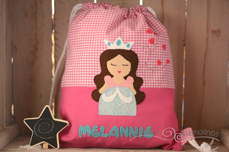 Bolsa de merienda princesa rosa