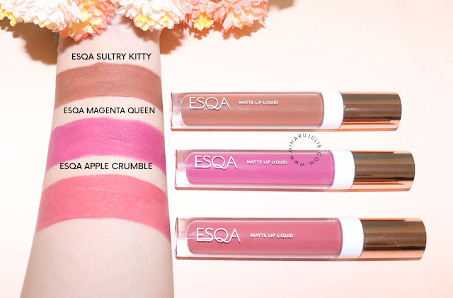 Esqa Cosmetics Matte Lip Liquid  Swatches