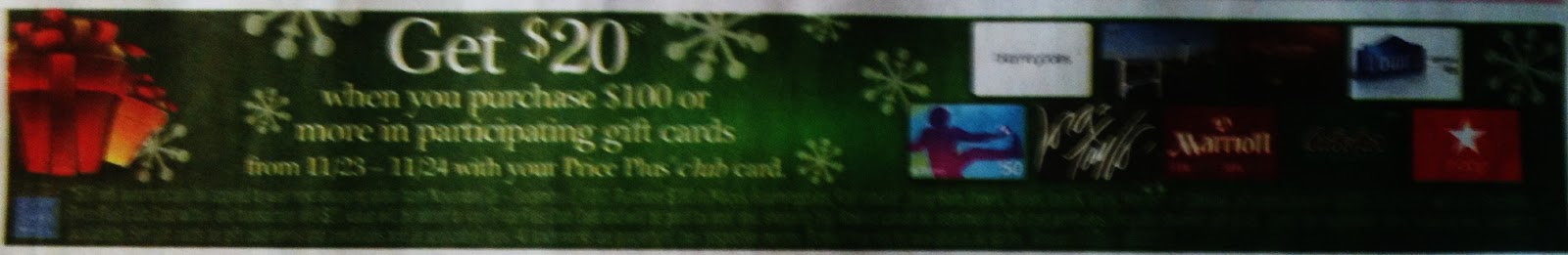 20 Gift Card Catalina ShopRite 11/23 11/24