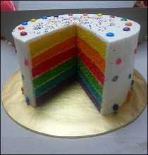 Rainbow Cake With Cream Cheese Frosting