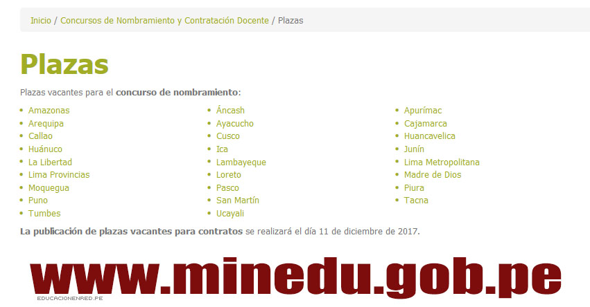 MINEDU: Relación Final de Plazas para Nombramiento Docente 2017 (18 Julio) www.minedu.gob.pe MINEDU: Relación Final de Plazas para Nombramiento Docente 2017 (18 Julio) www.minedu.gob.pe