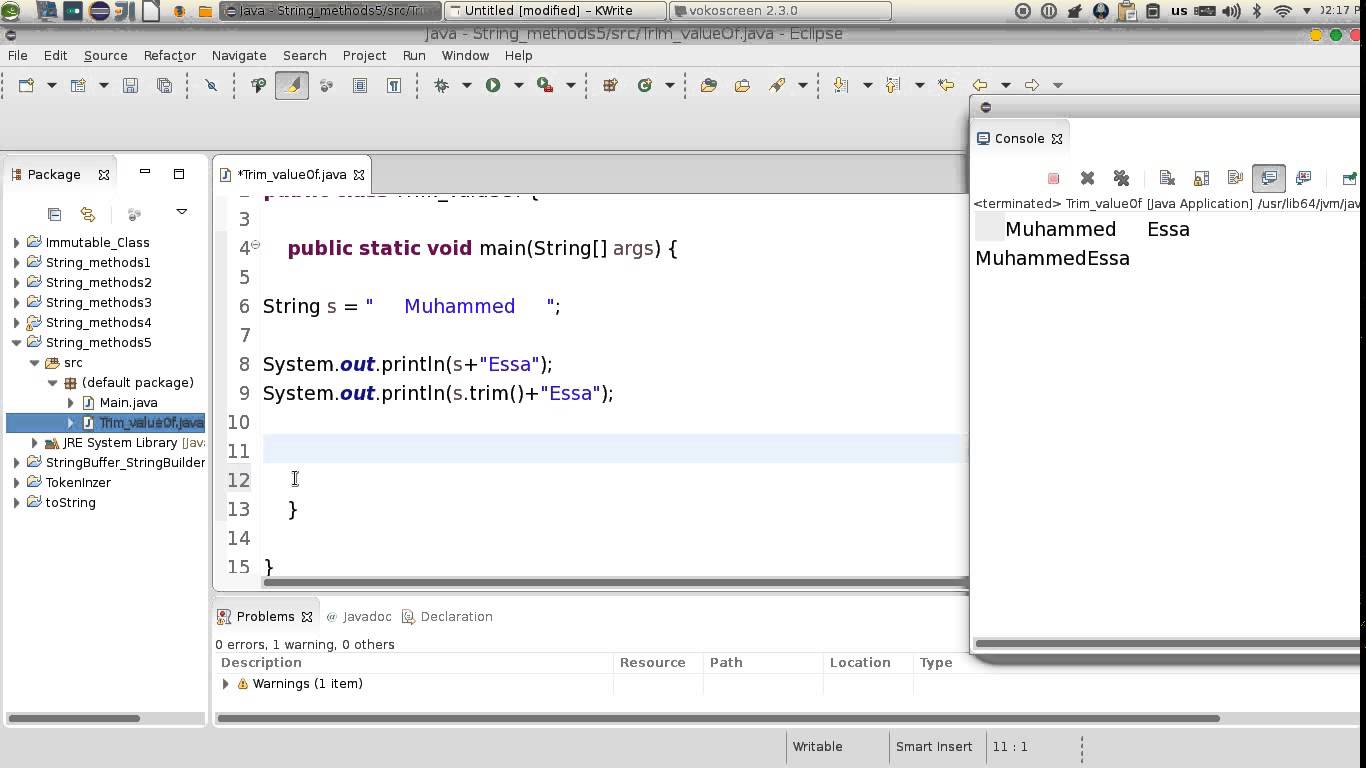 32 Java advanced String trim valueOf دوال النص كورسات بالعربي