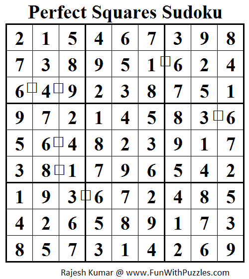 Perfect Squares Sudoku (Daily Sudoku League #82) Solution