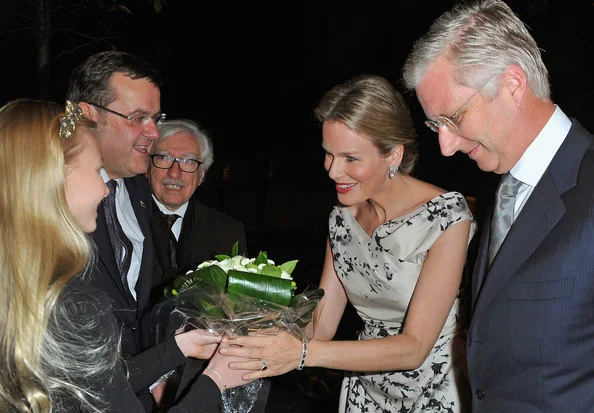 Crown Prince Philippe and Crown Princess Mathilde attended the  Liege A Paris Concert at Theatre des Champs-Elysees in Paris