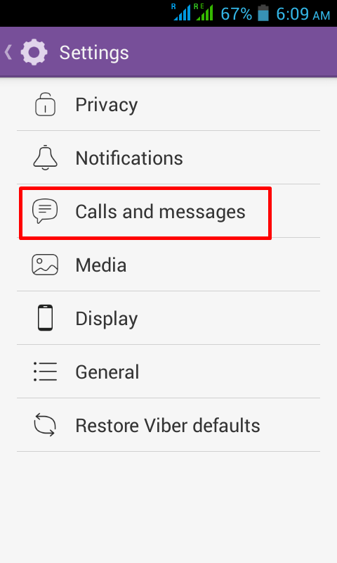 Call and Message History option
