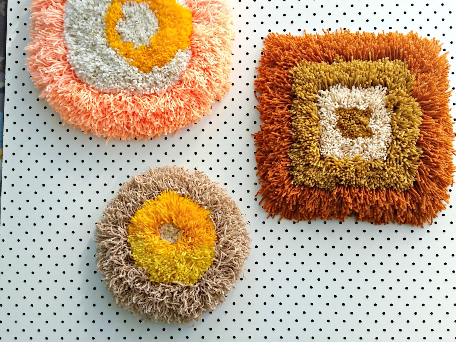 cupcake cutie DIY latch hook wall hanging