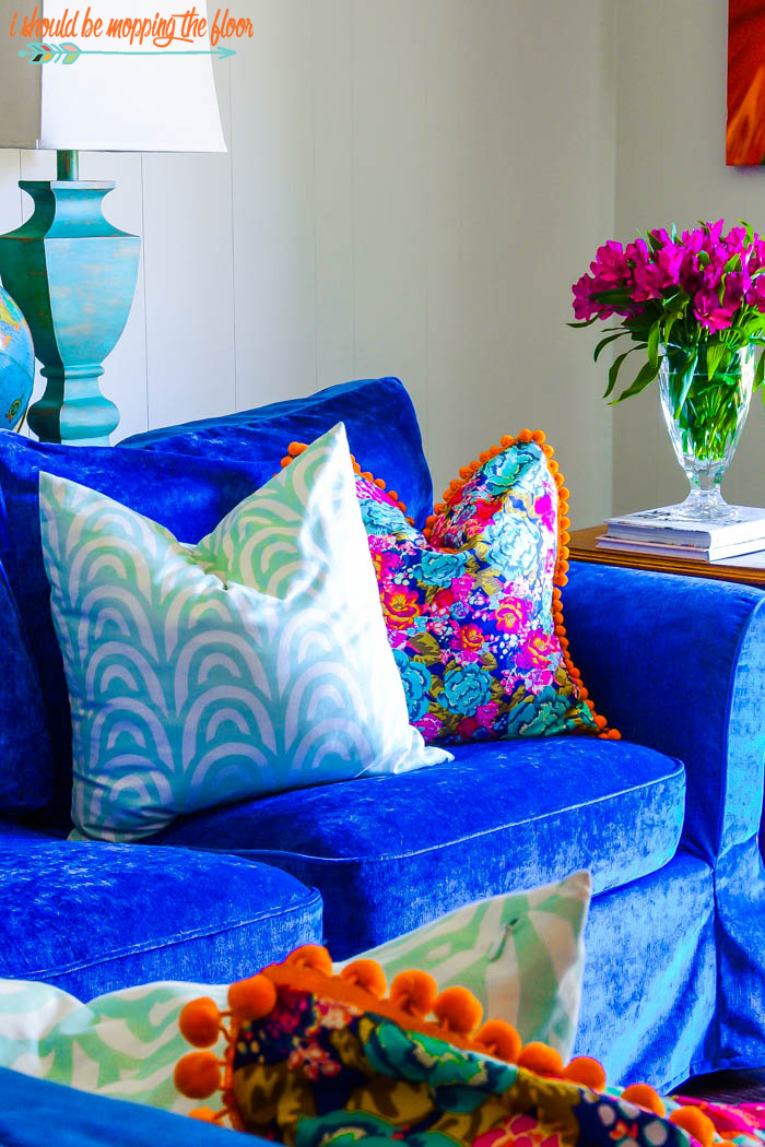 Blue Velvet IKEA Sectional Slipcover i should be mopping the floor