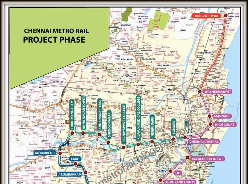 Chennai metro train project Map,Plan phase 1,phase 2 Routes Chennai Metro Rail Latest News