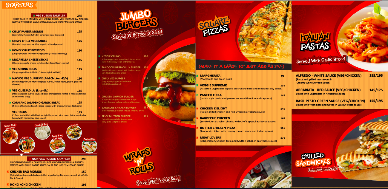 The Bubble Tea Cafe Food menu