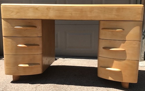 Circa Modern Kneehole Heywood Wakefield Solid Wood Desk Sold