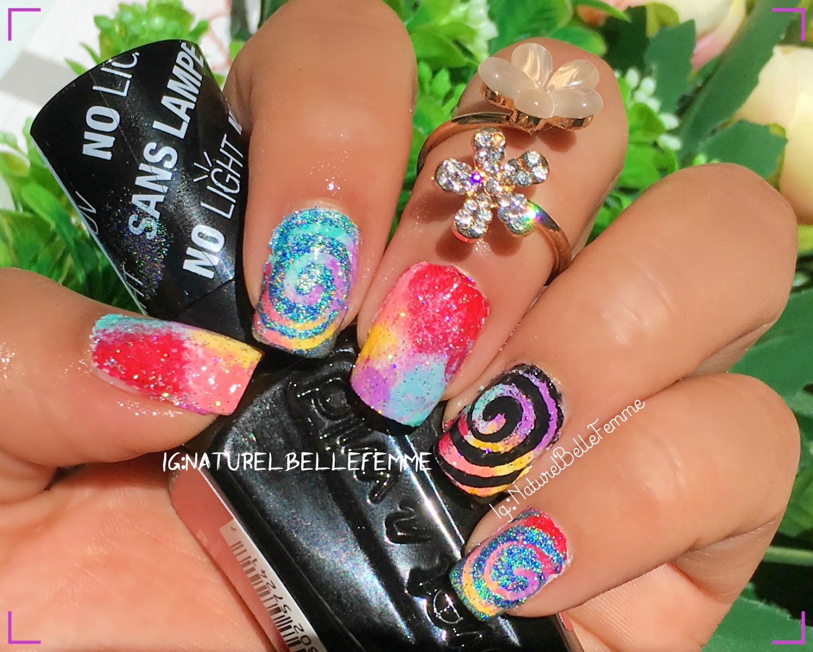 Spiral nail vinyls manicure