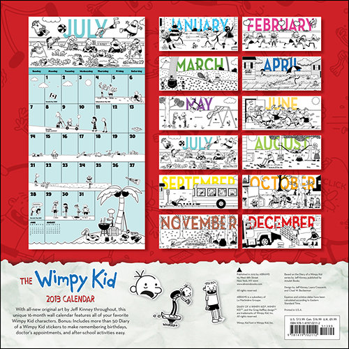 MY JOURNEY Diary Of Wimpy Kid Calendar 2013