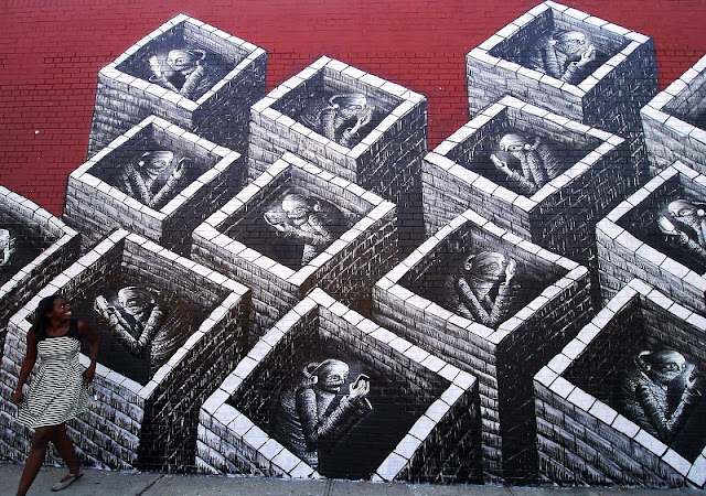Street Art By British Artist Phlegm In New York City, USA. 4