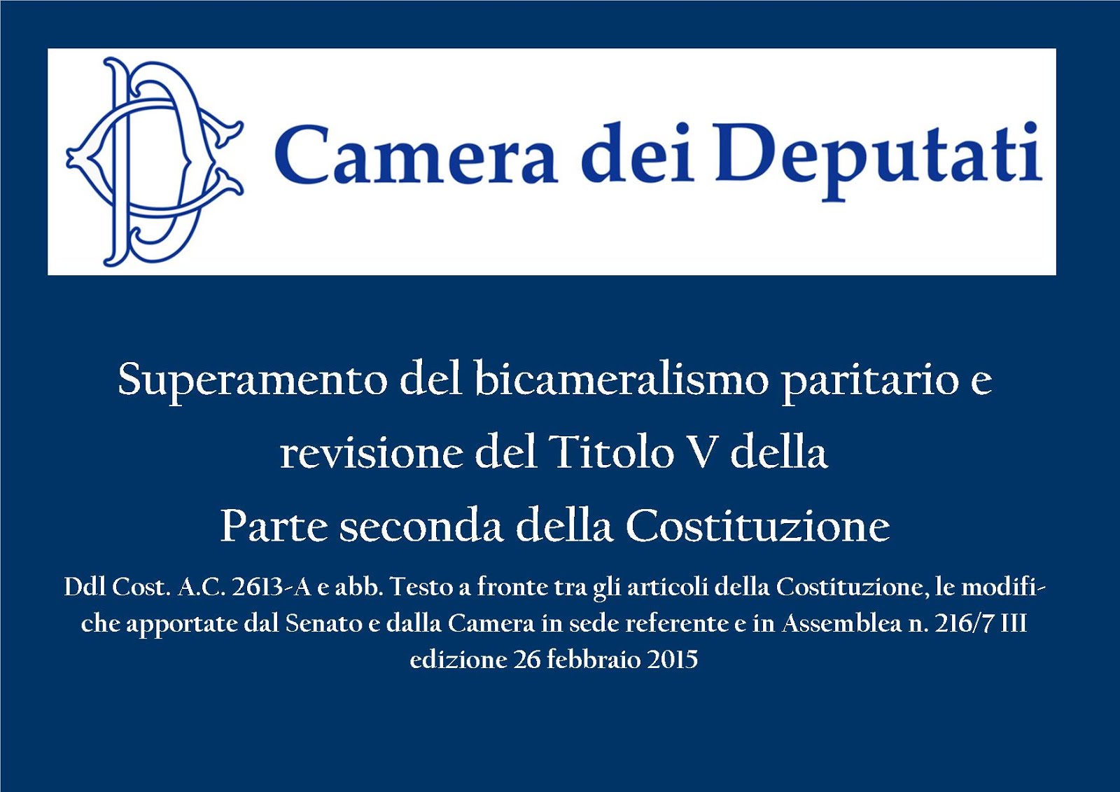 RIFORMA COSTITUZIONALE 2015