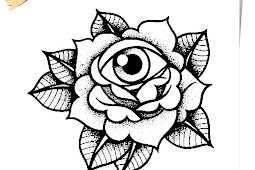 Rose Tattoo der alten Schule Mandala