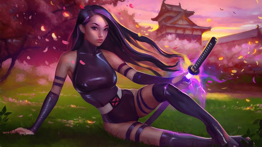 Psylocke, Katana, Marvel, Comics, 4K, #6.1984