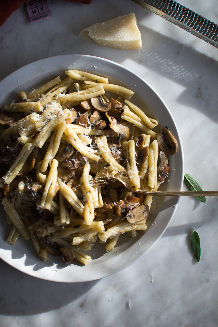 Flourishing Foodie Brown Butter, Sage, and Mushroom Pasta