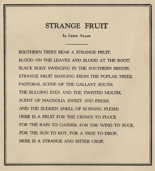 Strange fruit abel meeropol essay