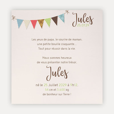 Le faire-part naissance Champêtre