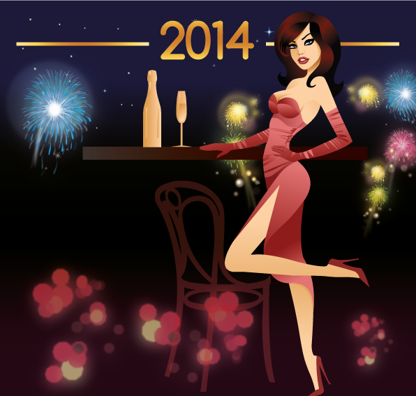 Fiesta Año Nuevo 2014 - Vector