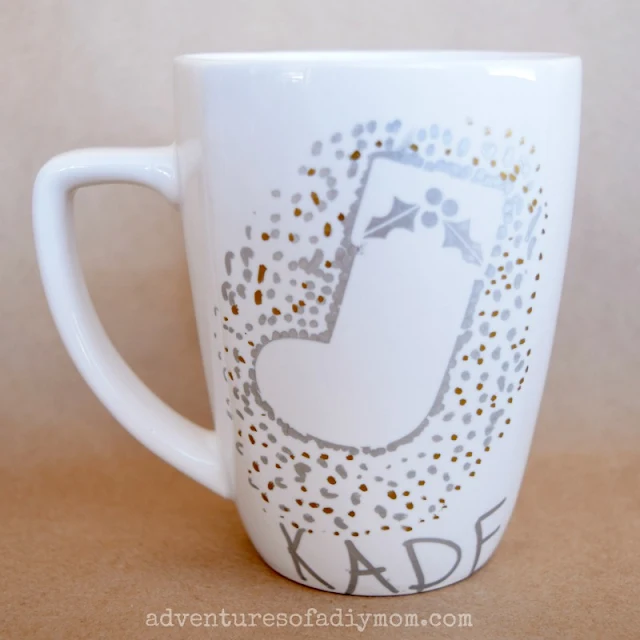 easy christmas gift - stocking mug with paint markers