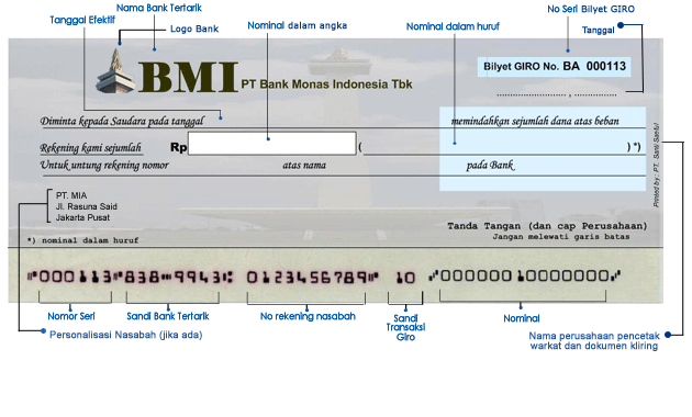 Penjelasan Mengenai Cek Wesel Bilyet Giro Dan Inkaso Atau