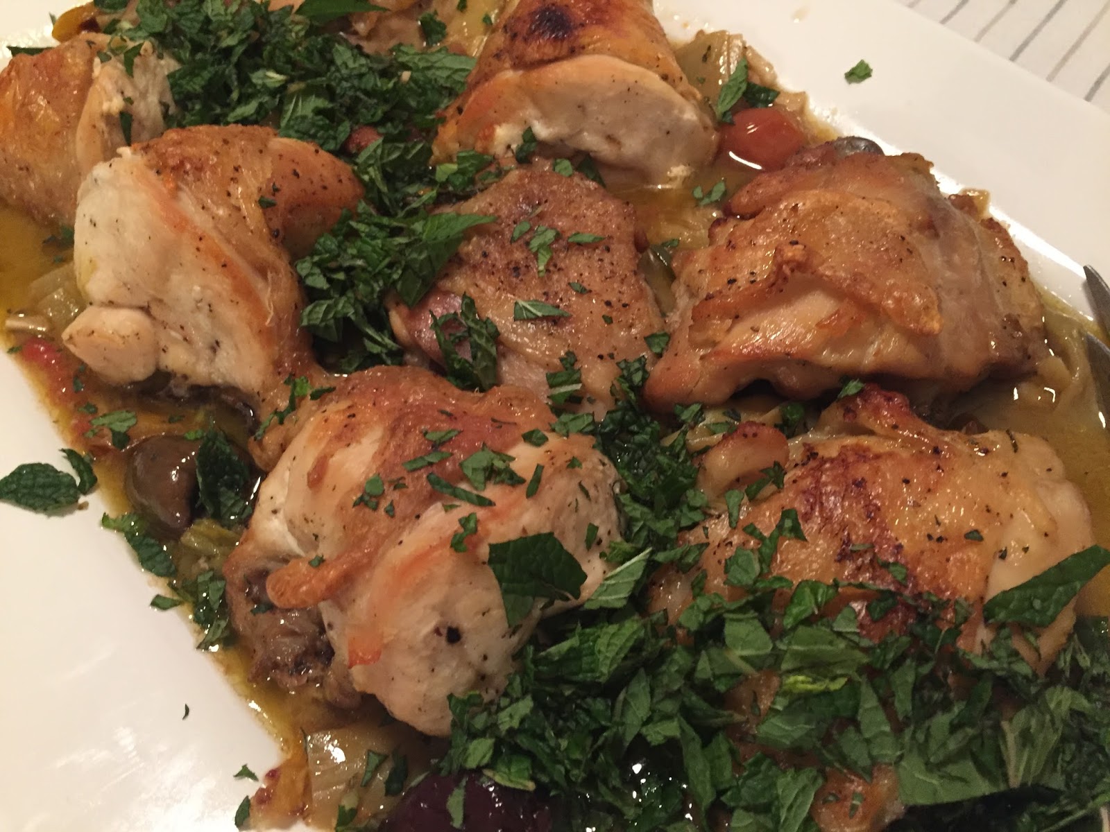 KnitOne,PearlOnion Braised Chicken with Artichokes and Olives