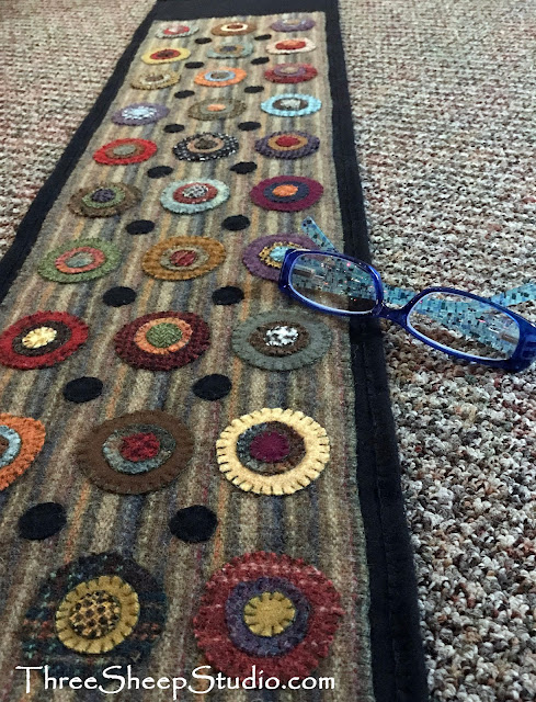 Wool Penny Rug by Rose Clay from ThreeSheepStudio.com