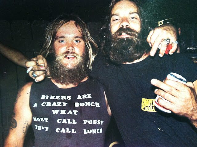 'Bikers Are A Crazy Bunch What Most Call Pussy They Call Lunch' T-shirt worn by Outlaw Bikers / Party Animals.  PYGear.com