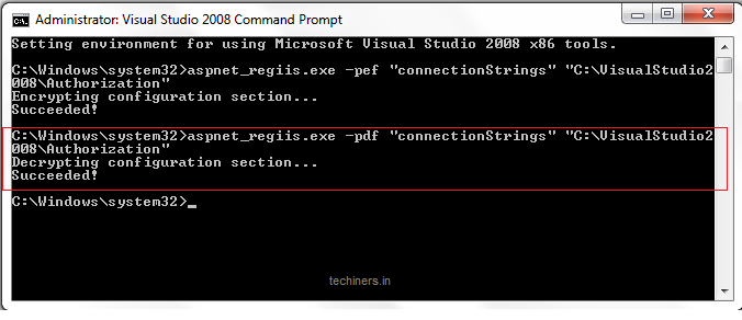 techiners.in: Encrypting and Decrypting connection string in .NET 4.0